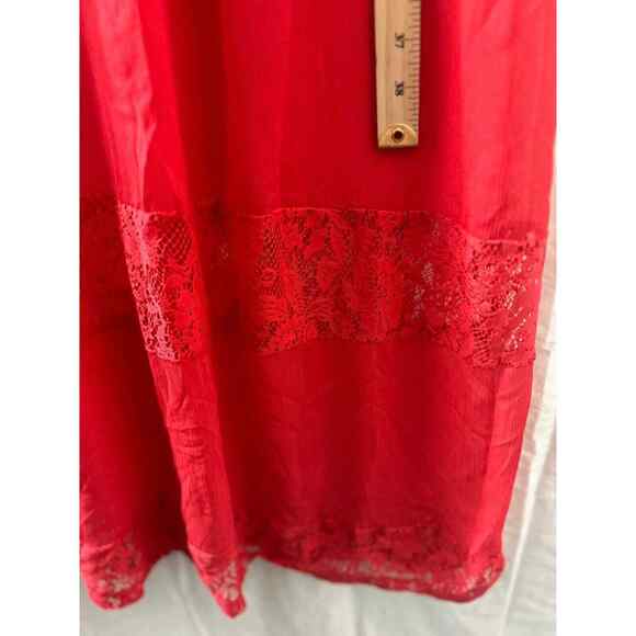Y2k Wet Seal Lace Dress Red Boho Chic Maxi Dress Size Large Bodycon - Picture 9 of 10